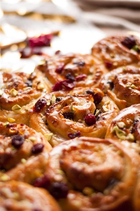 Orange And Cranberry Chelsea Buns In A Shape Of A Festive Tree Super