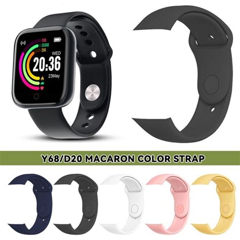 Macaron Color Silicone Strap For Y68 D20 Smart Watch Soft Waterproof