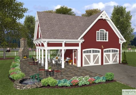 Garage Plan with Exterior Porch – The House Designers