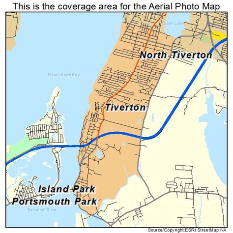 Aerial Photography Map of Tiverton, RI Rhode Island