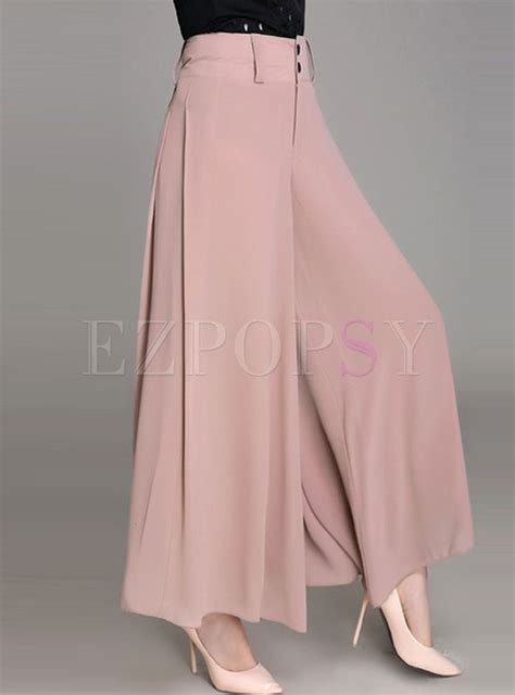 Pants Pants Stylish Loose Solid Color High Waist Wide Leg Pants