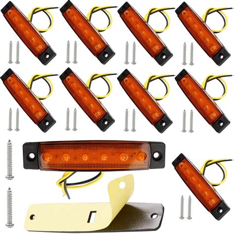 GALDOEP 10 Pcs 12V 24V LED Indicators Side Marker Lights Front Rear