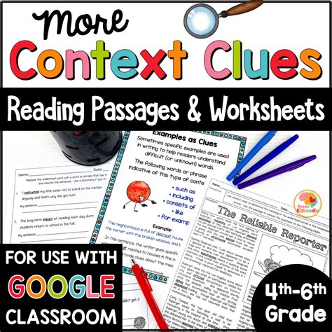 Context Clues Reading Passages And Anchor Charts For 4th 6th Grade