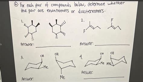 Solved For Each Pair Of Compounds Below Determine Whether Chegg