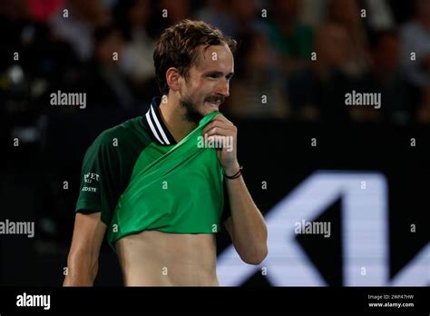 Daniil Medvedev Reacts During Their Round Final Match Against Jannik Sinner Ita On Day 14 Of