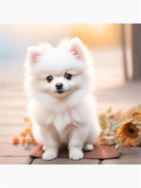 Cute White Pomeranian Puppy