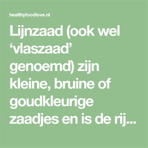 Lijnzaad Ook Wel Vlaszaad Genoemd Zijn Kleine Bruine Of