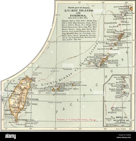 Map of bonin islands and sulphur islands hi-res stock photography and ...