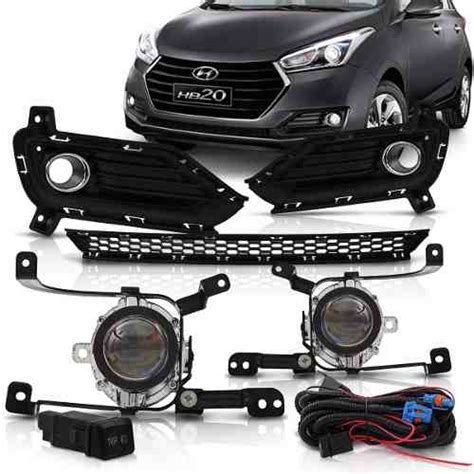 Kit Farol de Milha Neblina Hyundai HB20 2016 á 2019 Interruptor