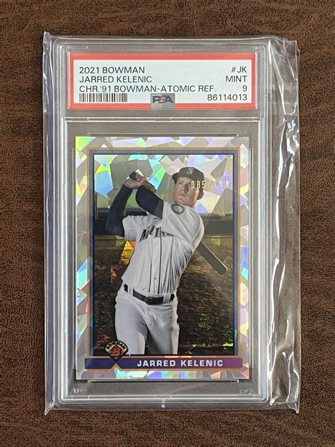 Jarred Kelenic 2021 Bowman 91 Bowman Atomic Refractor 150 JK PSA 9