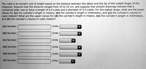 Solved The Cubit Is An Ancient Unit Of Length Based On The Distance