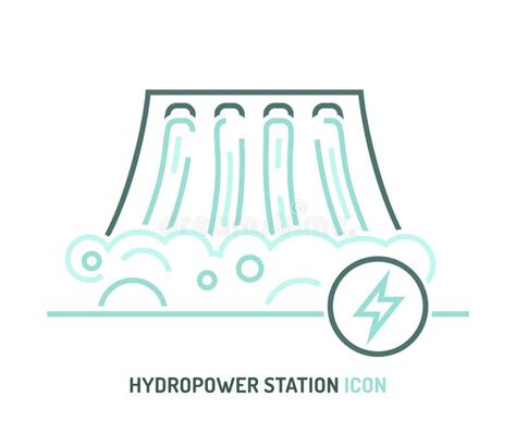 Hydroelectric Power Station Icon Sign Vector Illustration Stock