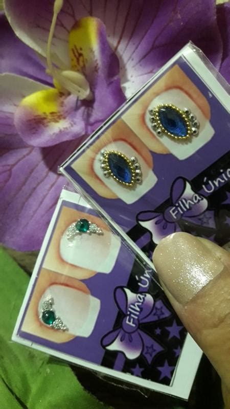 Kit 10 Pares De Joias Para Unhas Luxo Decoradas Adesivos Nail Art