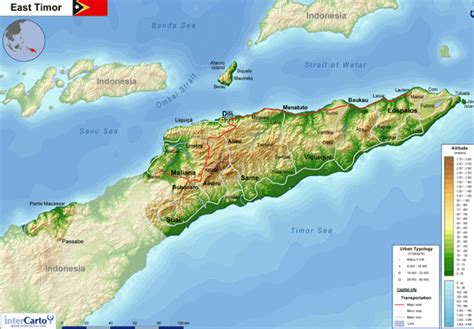 Mapa físico e de localização de Timor Leste Download Scientific Diagram