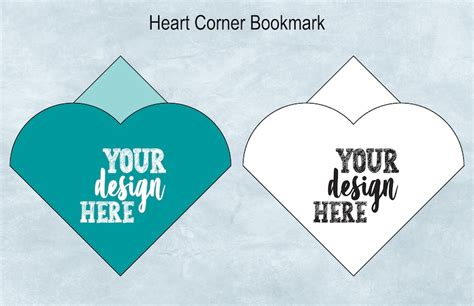 Heart Corner Bookmark Blank Template Diy Create Your Own Etsy Uk