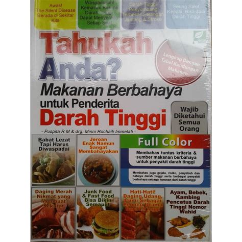 Jual Buku Tahukah Anda Makanan Berbahaya Untuk Penderita Darah Tinggi