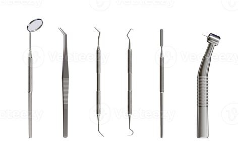 3d Realistic Professional Dental Tools Set For Dentistry Inspection