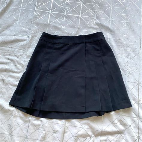 Glassons Black Pleated Mini Skirt Size Au 6 Depop