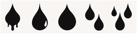 abstract black droplet shapes isolated premium vector rawpixel