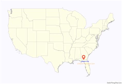 Map of Greenville town, Florida - Thong Thai Real