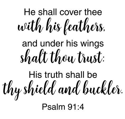 Psalm 91 4 KJV He Shall Cover Thee With His Feathers Bible Etsy