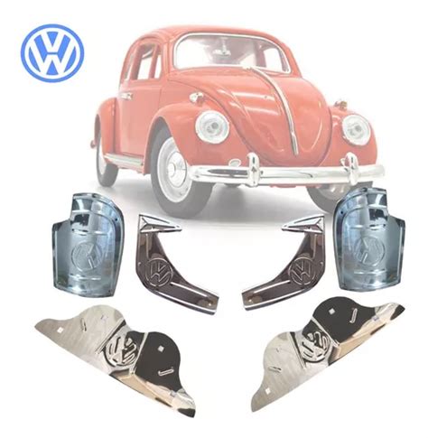 Kit Acabamento Refor O Polainas Estampadas Cromadas Fusca Vw