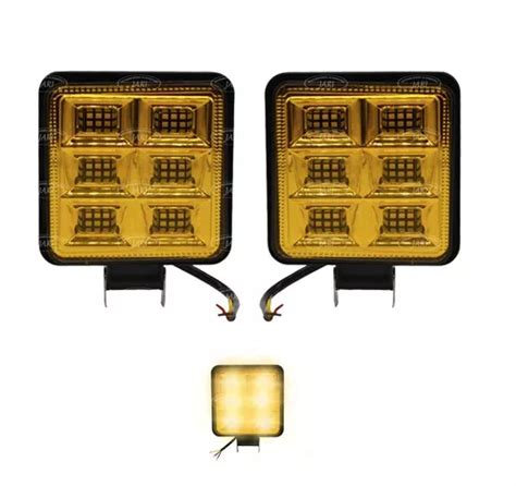 Par Faro Cuadrado 36 Led Ambar 6 Paneles Fijo Estrobo 12 24v Envío gratis