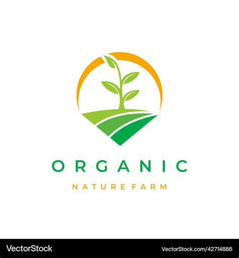 Green Nature Farm Agriculture Logo Design Vector Image