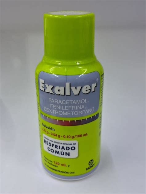 EXALVER PARACETAMOL FENILEFRINA DEXTROMETORFANO JARABE 120ML