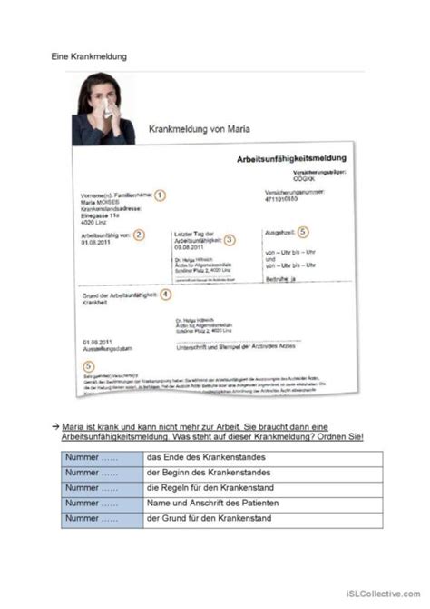 Krank Deutsch Daf Arbeitsbl Tter Pdf Doc