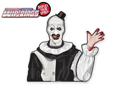 Terrifier Scary Killer Clown Waving Arm Wipertag Decal Sticker Attach