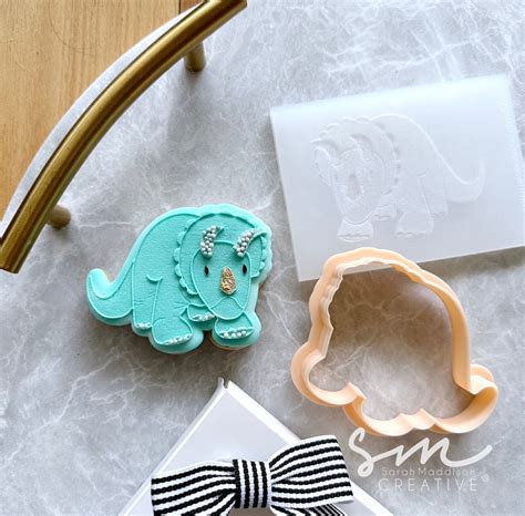 Triceratops Cookie Stamp And Cutter By Sarah Maddison Miss Biscuit