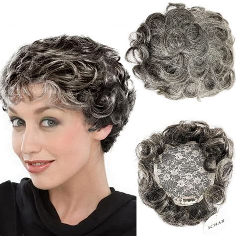 Buy 6 Natural Fluffy Human Hair Topper Short Curly Topper Hair Pieces Toupee Clip In Topper