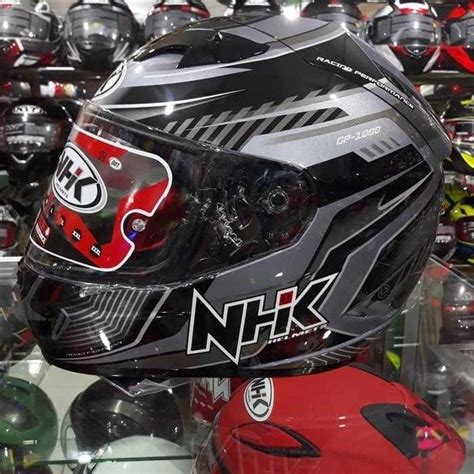 Jual Helm Nhk Gp Plasma Black Gunmetal Fullface Nhk Gp Motif