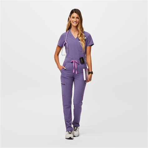 Womens High Waisted Yola™ Skinny Scrub Pants Amethyst · Figs