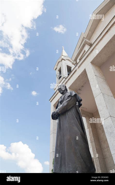 Colle Don Bosco, statue of Don Bosco, founder of the religious order ...