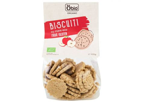 Biscuiti Cu Mere Fara Gluten Bio 100g Obio