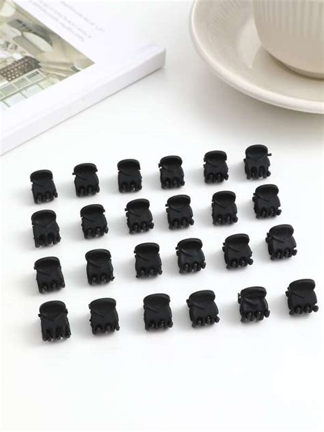 24pcs Solid Matte Hair Claw Flower Claw Plastic Small Claw Clips & Mini ...