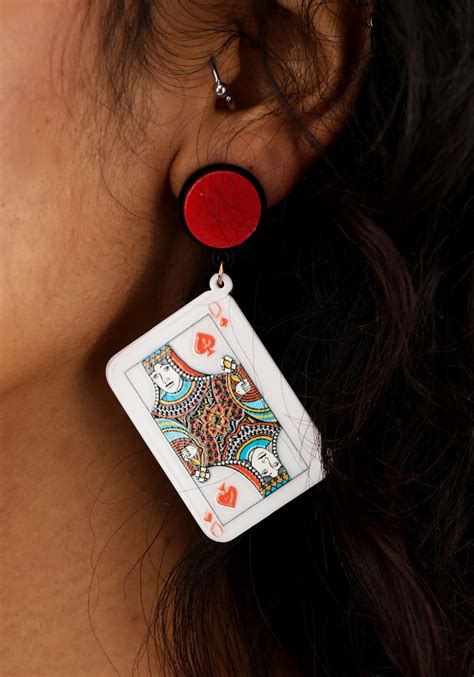 Lucite Queen Of Spades Drop Earrings