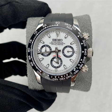 Seiko Mod Daytona Chronograph Vk63 Mecca Quartz With Panda Dial