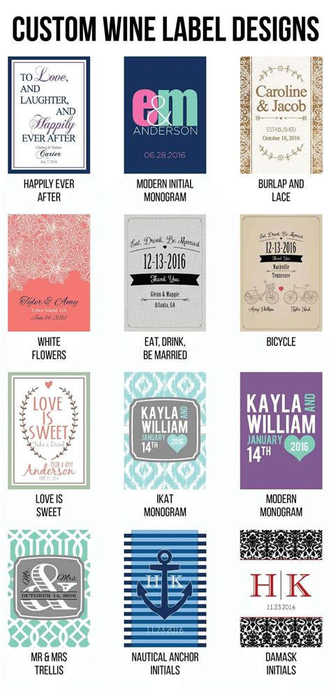 Personalized Wedding Wine Labels