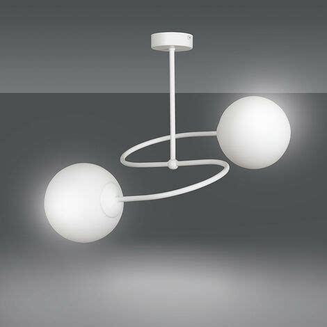 Emibig SELBI Lampada Da Soffitto Semi Incasso White Globe Multi Arm Con