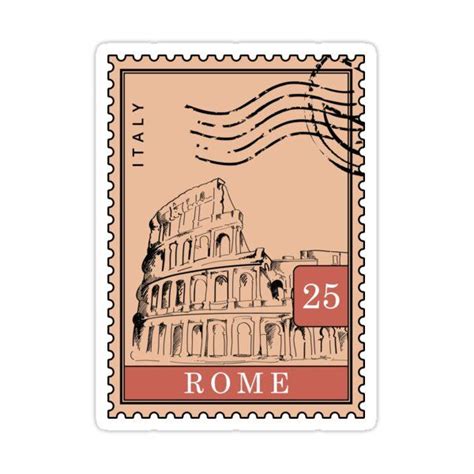 Rome Sketch Italy Postages Stamps Art Sticker For Sale By Sticky