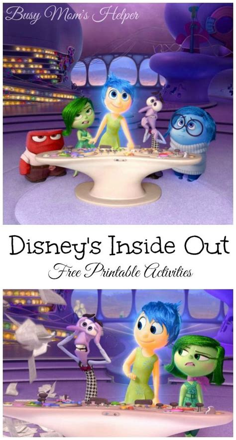 Disneys Inside Out Movie Poster With Cartoon Characters In The