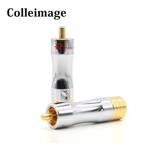 Colleimage Enchufe Rca Chapado En Oro De Piezas Cable De Audio De