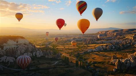 Premium Photo Hot Air Balloon Flies Over Botan Canyon