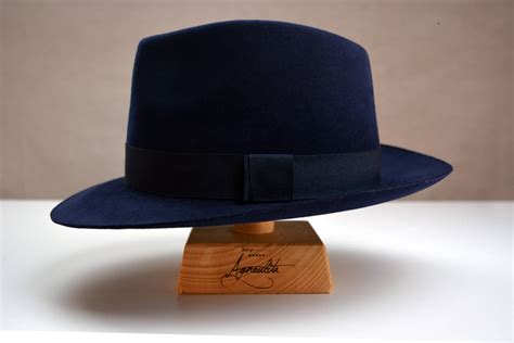 Fedora The Doyen Navy Blue Fedora Hat For Men Mens Etsy Fedora Hat Men Wide Brim Hat Men