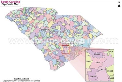 South Carolina Zip Code Map, South Carolina Postal Code | Zip code map ...