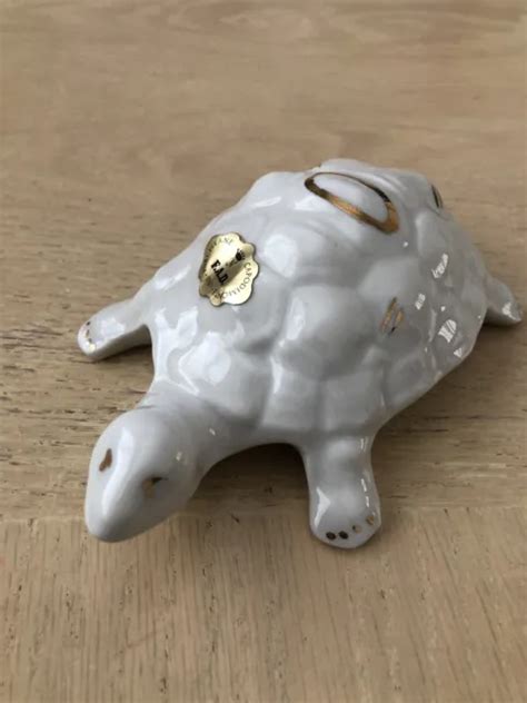 WHITE TORTOISE BY Capodimonte 6 X 3 5 White And Gold Porcelain From