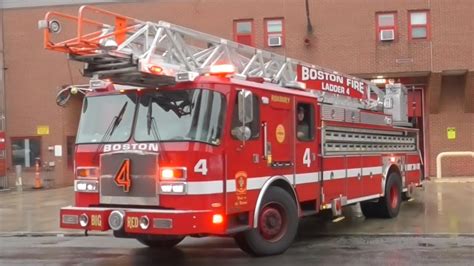 Boston Fire Department Ladder 4 Responding Youtube